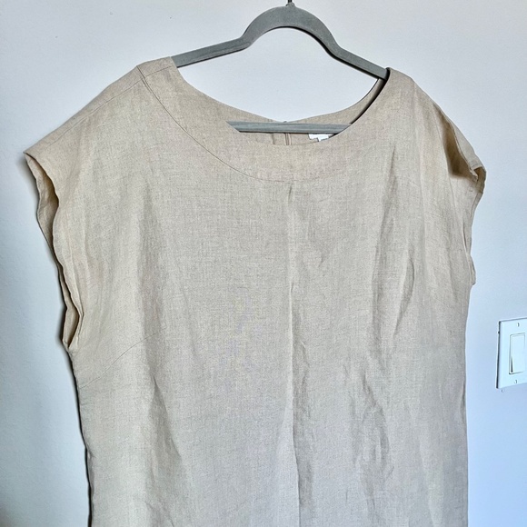 J Jill Love Linen Drop Shoulder Boat Neck Shift Dress Lagenlook Size XL Missy - Picture 2 of 11